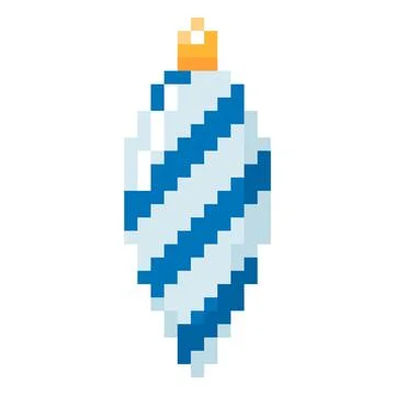 Christmas tree toy decoration vector pixel art, cartoon 8 bit retro video game 스톡 일러스트