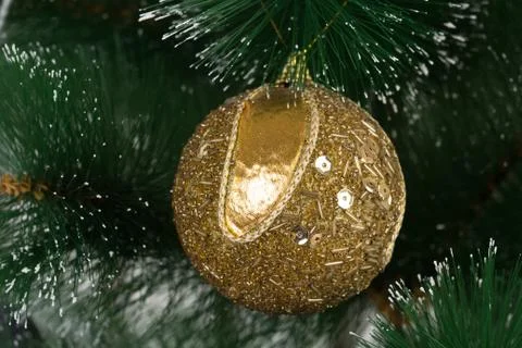 Christmas tree toy hanging on the Christmas tree Stock Photos