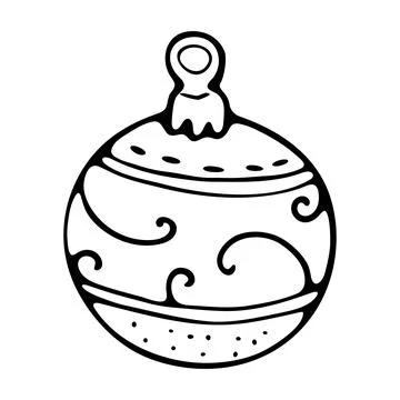 Christmas Tree Toy Outline Coloring Page Vector Illustration Stock Illustration