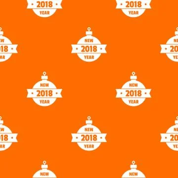 Christmas tree toy pattern vector orange Stock Illustration