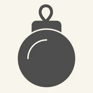 Christmas tree toy solid icon. Holiday firtree glass sphere toy glyph style イラスト素材