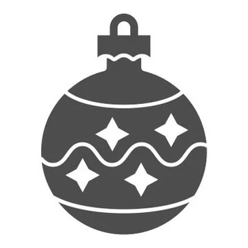 Christmas tree toy solid icon, Christmas concept, Christmas ball sign on white 스톡 일러스트