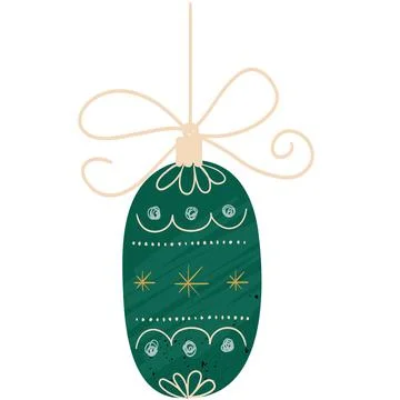 Christmas tree toy vector icon isolated on white 库存插图