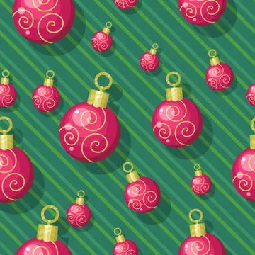 Christmas Tree Toys Seamless Pattern Vector Illustrazione stock