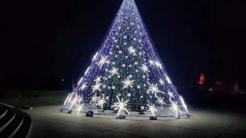 Christmas Tree in Trakai, Lithuania. Stock Footage 144739677
