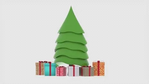 Christmas Tree with transparent (alpha) background Stock Footage 252050661