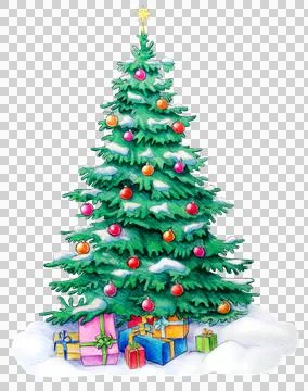 Christmas tree on a transparent background Illustrazione stock