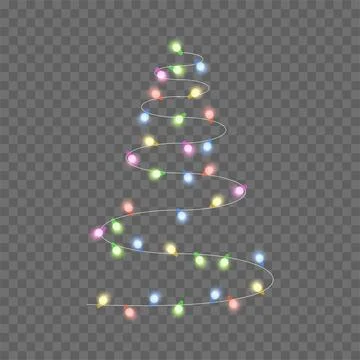 Christmas tree on transparent background. Vector illustration Stock Illustration