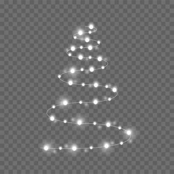 Christmas tree on transparent background. Vector illustration Illustrazione stock