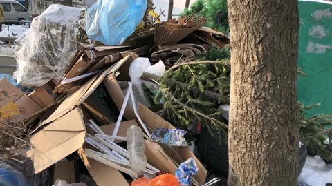 Christmas tree trash Stock Footage 123328328