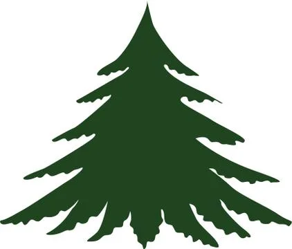 Christmas tree. The tree is green. Isolated vector illustrations. Stock Illustration