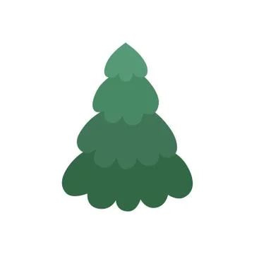 Christmas tree. The tree is green. Isolated vector illustrations. Stock Illustration