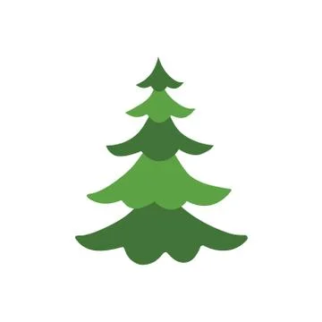 Christmas tree. The tree is green. Isolated vector illustrations. Stock Illustration