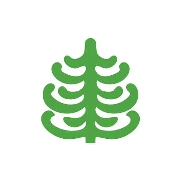 Christmas tree. The tree is green. Isolated vector illustrations. Stock Illustration