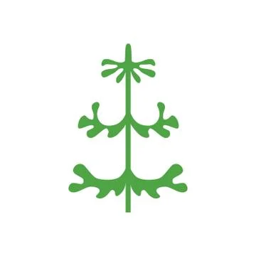 Christmas tree. The tree is green. Isolated vector illustrations. Stock Illustration