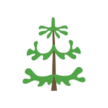 Christmas tree. The tree is green. Isolated vector illustrations. Stock Illustration