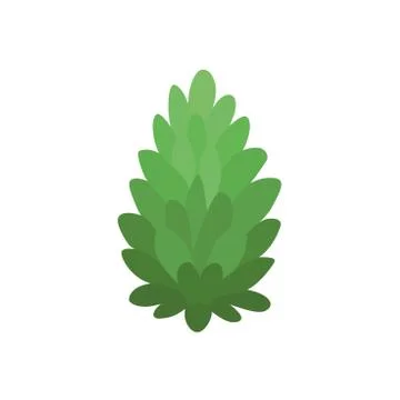 Christmas tree. The tree is green. Isolated vector illustrations. Stock Illustration