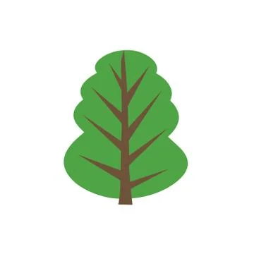 Christmas tree. The tree is green. Isolated vector illustrations. Stock Illustration