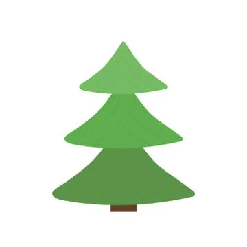 Christmas tree. The tree is green. Isolated vector illustrations. Stock Illustration