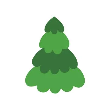 Christmas tree. The tree is green. Isolated vector illustrations. Stock Illustration