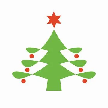 Christmas tree trendy Stock Illustration