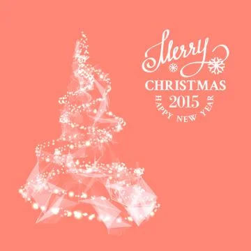 Christmas tree triangle mesh. Illustrazione stock