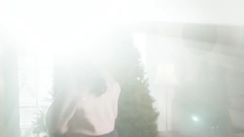 Christmas Tree Trimming And Set Up 6K 48FPS SLO-MO Stock Footage 144286458