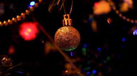 Christmas Tree Twinkle Lights Video stock 37186663