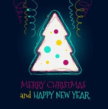 Christmas tree vector background Stock Illustration