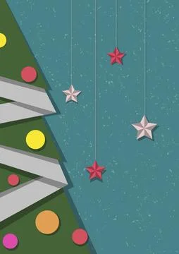 Christmas tree vector card Stock Illustration
