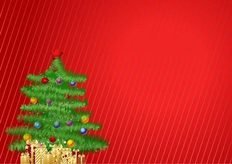 Christmas tree - vector file , for cards and advertising design Stock Illustration