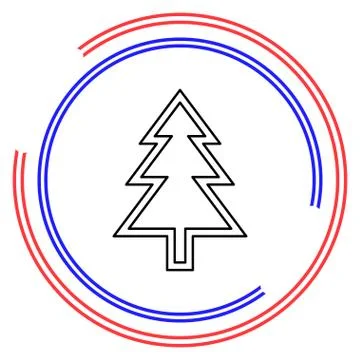Christmas tree vector icon Stock Illustration