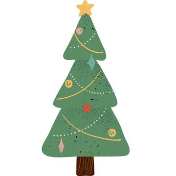 Christmas tree vector icon isolated on white 库存插图