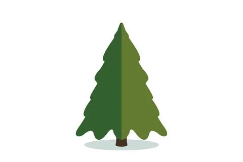 Christmas tree vector icon. Modern style fir symbol in color for holiday deco 스톡 일러스트