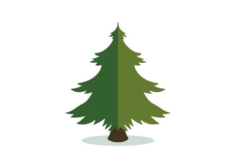 Christmas tree vector icon. Modern style fir symbol in color for holiday deco Stock Illustration