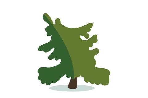Christmas tree vector icon. Modern style fir symbol in color for holiday deco 스톡 일러스트