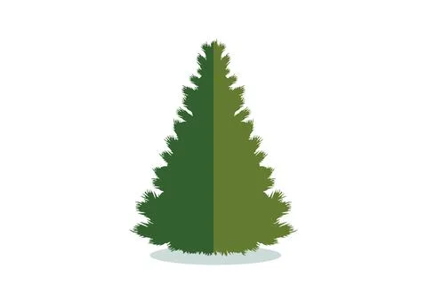 Christmas tree vector icon. Modern style fir symbol in color for holiday deco 스톡 일러스트