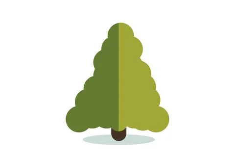 Christmas tree vector icon. Modern style fir symbol in color for holiday deco Stock Illustration