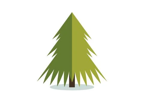 Christmas tree vector icon. Modern style fir symbol in color for holiday deco Stock Illustration