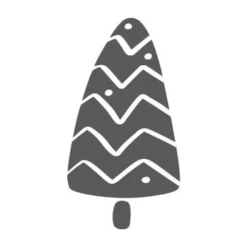 Christmas Tree vector icon silhouette. Simple contour symbol. Isolated on white Illustrazione stock