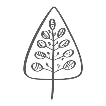 Christmas Tree vector icon silhouette. Simple contour symbol. Isolated on white Stock Illustration