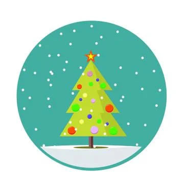 Christmas tree, vector illustration Stock Illustration