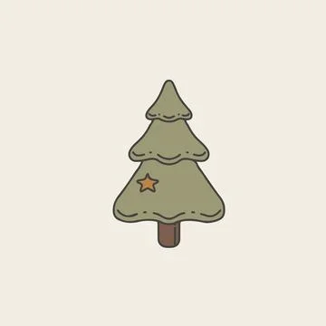 Christmas tree vector illustration. Stock Illustration