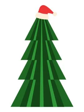 Christmas Tree vector illustration. Isolated on a white background. Stock Illustration