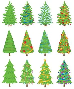 Christmas tree vector ornament design Stock Illustration
