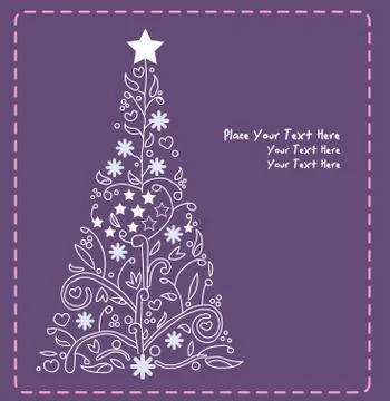 Christmas tree vector purple Stock Illustration