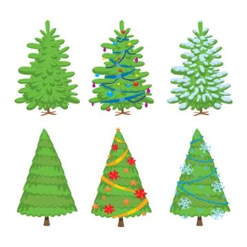 Christmas tree vector set Stock Illustration