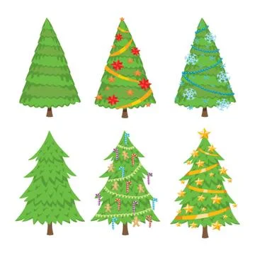 Christmas tree vector set Stock Illustration