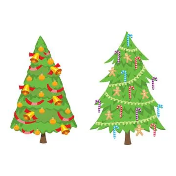 Christmas tree vector set Stock Illustration