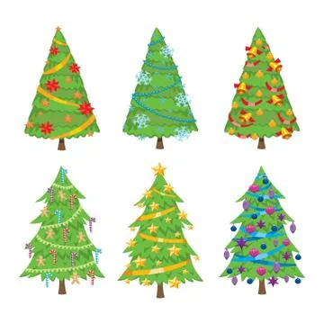 Christmas tree vector set Stock Illustration